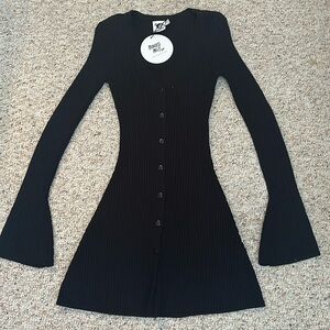 Princess Polly black long sleeve sweater dress